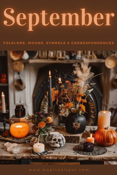 Welcome the turning tides of 🍁 September with 'Folklore, Moons, Symbols & Correspondences.' Embrace the Harvest Moon's glow, Mabon's balance, and the first whispers of autumn. 🌕🍇 Dive into the month's rich traditions, symbols of abundance and transformation, and the energies that invite reflection and thanksgiving. Ideal for those celebrating the equinox and the bounties of the earth. Let September's magic guide your transition into the harvest season. 🌾🔮 Harvest Moon Correspondences, Autumn Equinox Recipes, September Rituals, September Correspondences, November Correspondences, September Witchcraft, Autumn Equinox Aesthetic, Mabon Altar Ideas, Mabon Alter