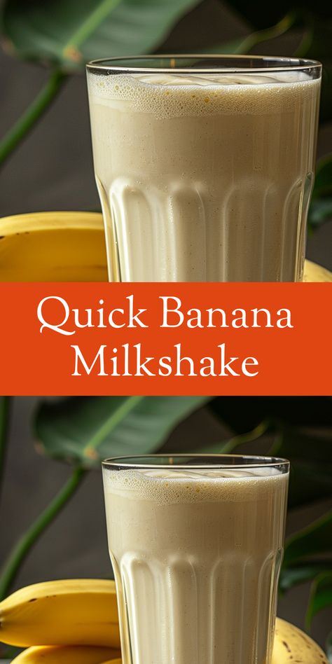 Need a quick refreshment? This banana milkshake is ready in minutes! Banana Milkshake Recipe, Banana Shake, Milkshake Recipe, Banana Milkshake, Easy To Make Desserts, Light Snacks, Milkshake Recipes, Banana Slice, Sweet Snacks Recipes