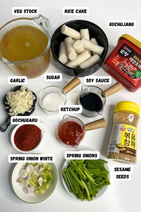 Tteokbokki Recipe Gluten Free Tteokbokki, Tteokbokki Noodles Recipe, Tteokbokki Recipe Vegetarian, Tteokbokki Ramen Recipe, Topokki Sauce Recipe, Ttekbokkie Recipe, Healthy Tteokbokki, Teboki Recipe, Taebokki Recipe