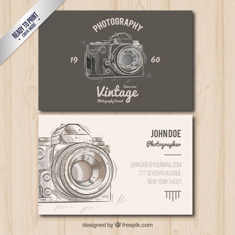 More than a million free vectors, PSD, photos and free icons. Exclusive freebies and all graphic resources that you need for your projects Business Card Design Photography, Buisness Cards, Photographer Business, Photographer Business Cards, Studio Cards, Photographer Logo, Camera Logo, Visiting Card Design, Photography Business Cards