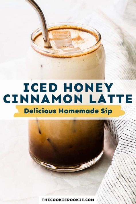 Honey Cinnamon Latte, Cinnamon Latte Recipe, Cinnamon Latte, Healthy Nutrition Plan, The Cookie Rookie, Cookie Rookie, Honey Cinnamon, Cinnamon Coffee, Homemade Coffee