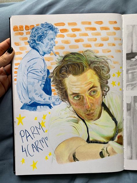 enjoyed colouring in the lighting 🤓👍 #thebear #jeremyallenwhite #carmy #sketchbook #sketchbookspread Ap Art Sketchbook, Movie Sketchbook, Chunky Sketchbook, Sketchbook Spread, Sketchbook Layout, A Level Art Sketchbook, Spiderman Art Sketch, Comic Book Artwork, Afrocentric Art