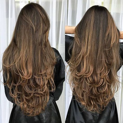 Layer Panjang, Feathered Hair Cut, Haircuts For Long Hair With Layers, Hairstyles For Layered Hair, Long Layered Haircuts, Haircuts Straight Hair, Girl Haircuts, Hair Problems, Long Layered Hair