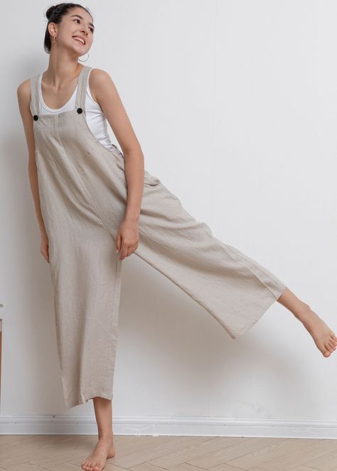 Linen Jumpsuits For Women, Cotton Jumpsuits For Women, Linen Jumpsuit Outfit, Linen Jumper, Women Overalls, Overalls Summer, Jumpsuit Wide Leg, Linen Overalls, Jumpsuit Casual