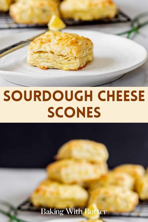 Homemade Sourdough Cheese Scones - freshly baked for a comforting homemade taste. Sourdough Ham And Cheese, Ham And Cheese Scones, Cheese Scone Recipes, Recipe Using Sourdough Starter, Sourdough Starter Discard Recipe, Holiday Ham, Cheese Scones, Savory Scones, Sourdough Starter Recipe