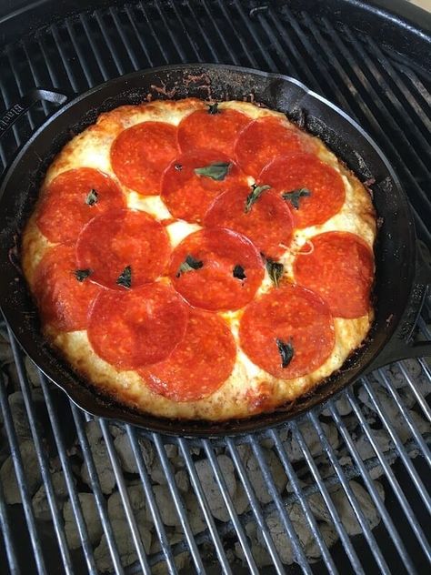 Cast Iron Pizza Camping, Grilling Pizza On The Grill, Cast Iron Pizza On The Grill, Cast Iron Tortilla Pizza, How To Grill Pizza On A Gas Grill, Cast Iron Grill Recipes, Cast Iron Griddle Recipes, Campfire Pizza Cast Iron Skillet, Cast Iron Grill Pan Recipes