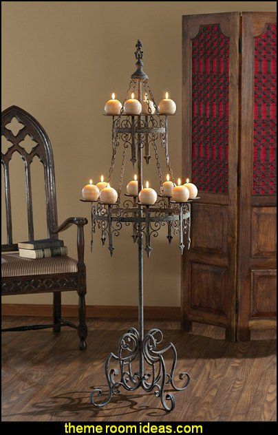 Malbark Castle Gothic Floor Candelabra Castle Gothic, Medieval Home Decor, Floor Candelabra, Gothic Room, Gothic Furniture, Tuscan Design, Dark Home Decor, Goth Home, Goth Home Decor