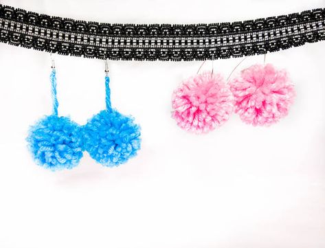 DIY Pom Pom Earrings (2 Ways) - Jennie Masterson Enjoy Video, Sewing Machine Stitches, Pom Earrings, Diy Pom Pom, Pom Pom Maker, Pom Pom Earrings, Birthday Party Activities, Jewelry Pliers, Yarn Tail