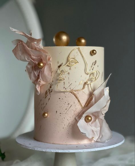 40th Birthday Ideas For Women Decoration Decor Cake Designs, Grandma Cakes Birthday, Classy Birthday Themes For Women, 60th Birthday Cake For Mom Elegant, Birthday Cake 25 Years Women, White And Rose Gold Cake, Torte Gold, Classy Birthday Cakes, Rosegold Theme