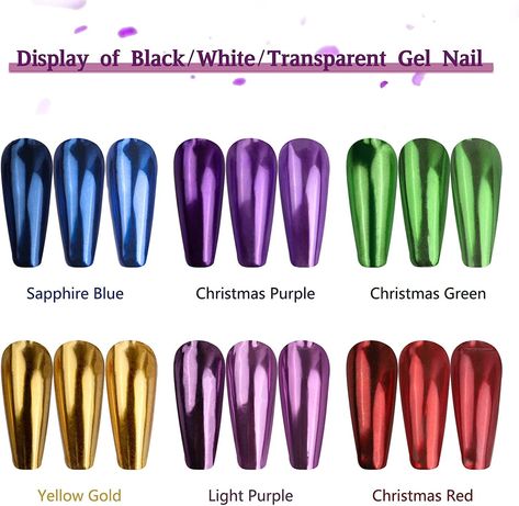 1/6Pcs Red Christmas Chrome Mirror Nail Powder Shiny Glitter Green Chrome Powder Magic Mirror Effect Mirror Nails Powder, Mirror Nails, Green Chrome, Chrome Mirror, Chrome Powder, Nail Powder, Purple Christmas, Magic Mirror, Mirror Effect