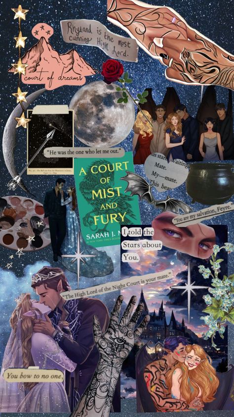 ACOMAF 🌘✨🌌🦇 (One of my fav books everrrr) #acotar #acomaf #sarahjmaas #acotarnightcourt #rysandandfeyre #innercircle #books #nightcourt Acotar Starfall Aesthetic, Acotar Shuffle, Acotar Aesthetic Collage, Lanthus Acosf, Acotar Book Aesthetic, House Of Wind Acomaf, Acotar Collage, Attor Acotar, Starfall Acomaf