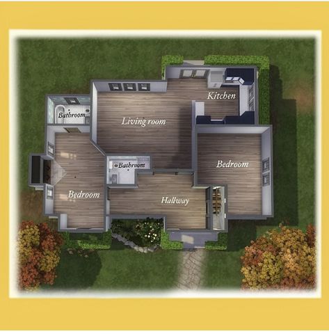 Sims 4 One Floor House, Single Story House Floor Plans, Sims 4 Family House, Single Story House, Sims4 House, Sims 2 House, Sims 4 Houses Layout, The Sims 4 Lots, Sims Freeplay Houses