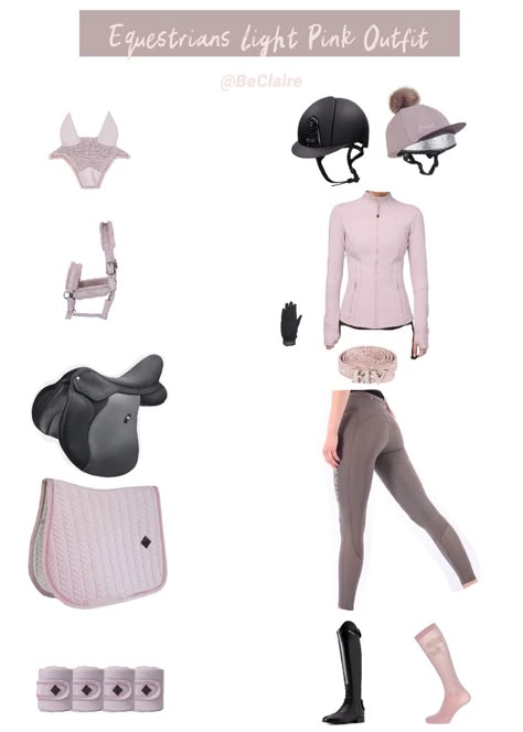 Ride in soft pink. Pink Horse Riding Outfit, Aesthetic Horse Riding Outfits, Pink Equestrian Outfit, Horse Competition Outfit, Pink Equestrian Aesthetic, Summer Horse Riding Outfit, Horse Outfits Clothing, Horse Riding Fits, English Riding Outfit Equestrian