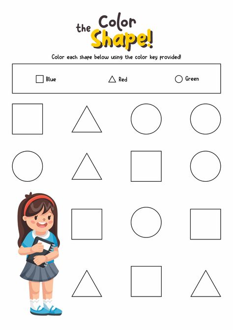 Circle Square Triangle Rectangle Shape Worksheet Shape Worksheet, Worksheet For Nursery Class, Triangles Activities, Shape Worksheets For Preschool, Shapes Worksheet Kindergarten, Circle Square Triangle, Triangle Worksheet, Preschool Math Worksheets, Geometry Shape