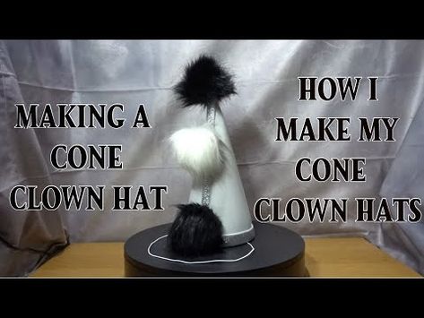 Making a Pointy Cone Pierrot Circus Clown Hat - YouTube Pierrot Clown Hat Diy, Pierrot Hat Diy, Diy Clown Hat Headband, How To Make A Clown Hat, Diy Clown Hat, Clown Hats, Clown Hat, Pierrot Clown, Hat Diy