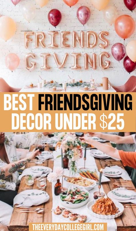 The best budget-friendly yet expensive-looking Friendsgiving decorations for your Friendsgiving party! Simple Friendsgiving Tablescape, Friendsgiving Table Decorations, Friendsgiving Diy Decorations, Girlsgiving Ideas, Large Friendsgiving, Ladies Friendsgiving, Flannel Friendsgiving, Outdoor Friendsgiving Party, Friendsgiving Tables