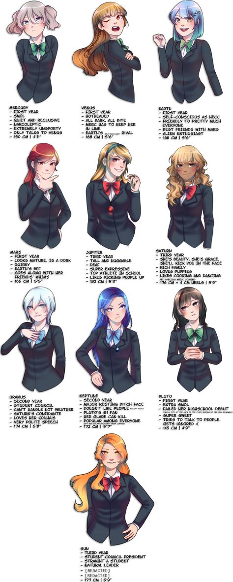 Solar system girls, by flytedify. | Earth-chan | Know Your Meme Comic Manga, Anime Version, Seni Origami, School Humor, Art Anime, An Anime, Manga Drawing, Manga Girl, Solar System