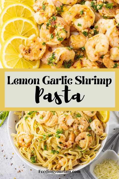 Lemon garlic shrimp pictured, also added to pasta pictured Bowtie Shrimp Pasta, One Pot Lemon Garlic Shrimp Pasta, Shrimp And Lemon Recipe, Easy Pasta Recipes Shrimp, Lemon Garlic Shrimp Fettuccine, Summer Shrimp Pasta Recipes, Lemon Shrimp Fettuccine Garlic Butter, Shrimp Pasta Meal Prep Healthy, Lemon Shrimp Pasta Healthy