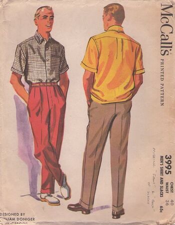 1950s Men, 1950s Mens Fashion, 1950s Patterns, Trousers Pattern, 1950s Sewing Patterns, 1950s Mens, Mens Slacks, Slacks Pants, Smart Tiles