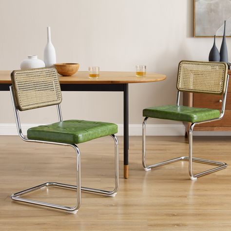 Modern Upholstered Dining Chairs, Marcel Breuer Chair, Breuer Chair, Cane Dining Chairs, Bauhaus Chair, Marcel Breuer, Bauhaus Design, Metal Dining Chairs, Dining Chairs Set