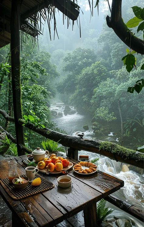 Misty Mountain Morning Nature Cafe Aesthetic, Coffee And Contemplation, Life In Paradise, Dreams Spa, Mountain Aesthetic, Misty Mountain, Awesome Places, Breakfast Tea, Aesthetic Rooms