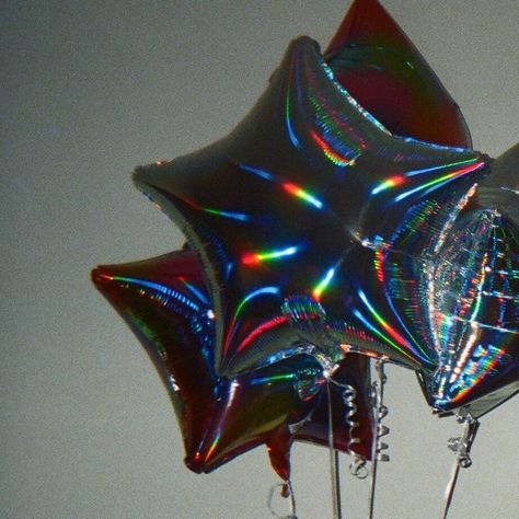 Rainbow foil star shaped balloons at an 80s prom themed birthday party taken with film Star Balloons Aesthetic, Star Party Aesthetic, Birthday Core Aesthetic, Birthday Party Inspo Aesthetic, Party Inspo Aesthetic, Balloon Aesthetic, Y2k Birthday Party, Vintage Birthday Party, Star Balloons