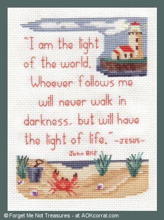 Ocean Cross Stitch Christian Cross Stitch Patterns, Christian Cross Stitch, Cross Stitch Love, Religious Cross, Light Of The World, Christian Cross, Cross Stitch Patterns Free, Free Cross Stitch, Stitch Embroidery