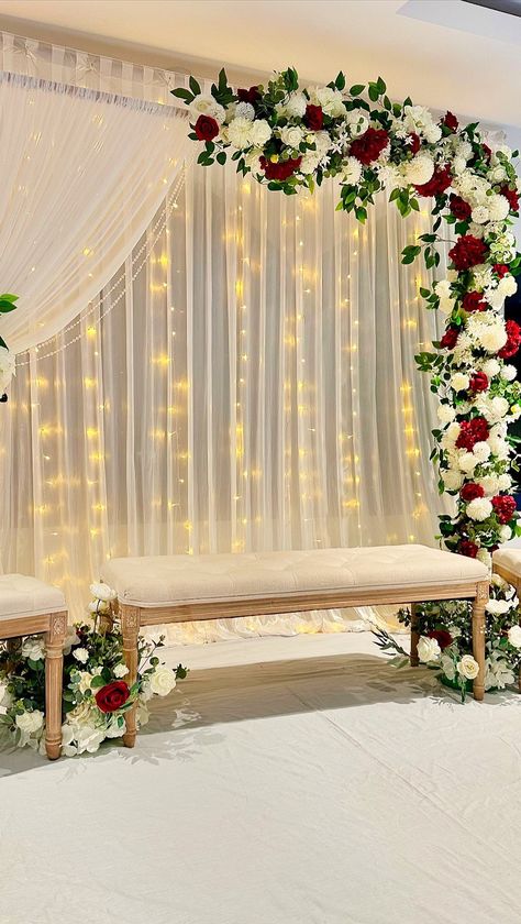 Bliss Decor UK | 🌸💜 #nikkah #nikkahsetup #nikkahstage #elegant #decor #wedding #weddingdecor #nikkahceremony #nikkahbride #nikkahdress #nikkahday... | Instagram Decoration Ideas For Engagement At Home, Simple Wedding Stage Decorations Indoor, Indoor Engagement Decorations, Simple Nikkah Decor, Simple Nikkah Decor At Home, Nikkah Decor At Home, Simple Wedding Decorations Indoor, Nikkah Decor, Engagement Stage