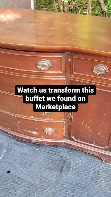 Two Tone Buffet Painted Furniture, Rub And Buff Projects Wood, Updating Antique Furniture, Rounded Dresser Makeover, Two Tone Stained Furniture, Black Stain Furniture, Rub N Buff Spanish Copper, Refinished Furniture Before And After, Refinished Oak Dresser