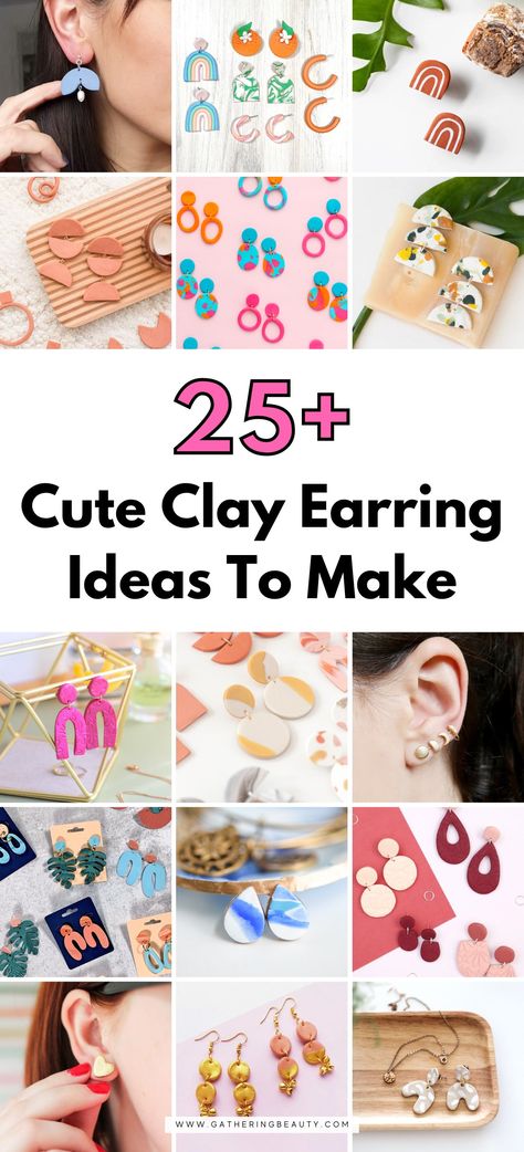 Polymer Earrings Ideas, Polymer Clay Earrings Diy Tutorials, Clay Earring Ideas, Polymer Clay Projects Diy, Realistic Paper Flowers, Earring Making Tutorials, Easy Jewelry Making Ideas, Easy Polymer Clay, Diy Earrings Easy