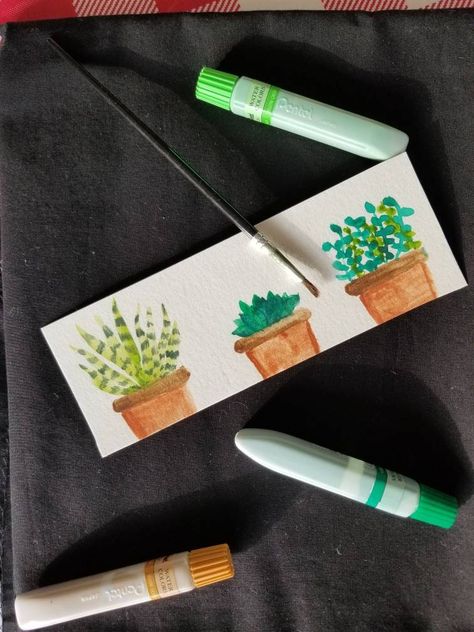 This is an original watercolor bookmark by me!  I am a huge sucker (succer....geddit?) For succulents and have been painting a lot of them recently! Many more to come! Nature Bookmark, Succulent Watercolor, Lemon Art, Many More To Come, Bookmark Printing, Watercolor Succulents, Watercolor Tulips, Dungeons And Dragons Dice, Watercolor Bookmarks