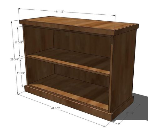 DIY Bookcase - Shanty 2 Chic Short Bookcase, Diy Bookshelves, Wide Bookshelf, Traditional Bookcases, Bookcase Plans, Diy Shelving, Simple Bookcase, Wide Bookcase, Bookshelf Plans