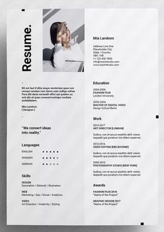 Voom Resume Template InDesign INDD - A4 and US Letter Size. Download Portfolio Resume Design, Profolio Art, Creative Cv Ideas, Profolio Design, Resume Design Inspiration, Indesign Resume Template, Cv Website, Cv Design Professional, Layout Portfolio