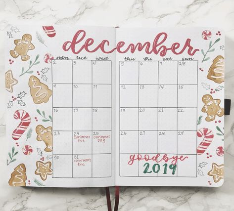 December Monthly Spread, Bullet Journal Calendrier, Lila Party, Bullet Journal Christmas, Christmas Spread, Minimalist Bullet Journal, December Bullet Journal, Calendar Designs, Bullet Journal Monthly Spread