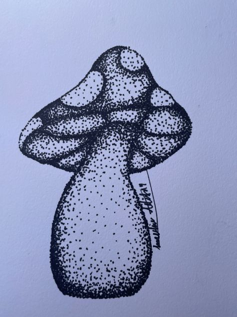 Mushroom Gcse Art, Dotted Art Drawing, Dot Drawing Simple Easy, Mushroom Texture Drawing, Mushroom Dot Art, Dot Sketching, Dot Drawing Simple, Dot Drawing Sketches, Dot Drawing Ideas