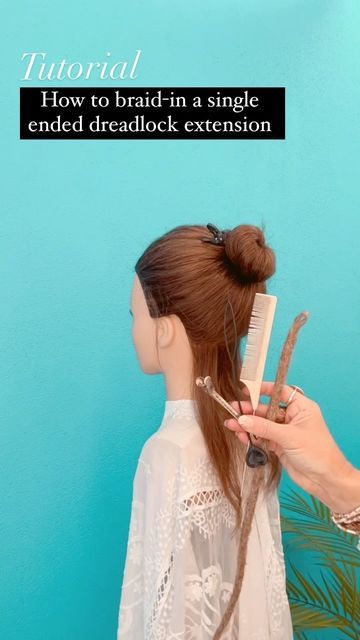 Dreadlock Artist 🌟 Marjolein on Instagram: "Tutorial time ✨ How to braid-in a single ended dreadlock extension using a easy braiding technique. ** Dreadlock Extensions and Dread install tool available in the webshop via ✨Link in Bio ✨ *** #howto #tutorial #dreadlocktutorial #hairtutorial #easydiy #diyhair #tutorialtime #singleendeddreads #tutorialtime #howtohair #howtobraid #braiding" How To Install Single Ended Dreads, Install Dread Extensions, Single Ended Dreads Install, Single Dreadlock In Hair, Dreadlock Extensions Diy, Single Dreadlock, Dreadlock Extension, Dreads Diy, Single Ended Dreads