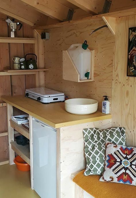 Gerobak Dorong, Small Kitchen Remodel, Van Life Diy, Kitchen Remodel Inspiration, Kitchen Remodel Ideas, Kitchen Remodel Before And After, Kitchen Cabinet Remodel, Tiny Cabin, Island Kitchen