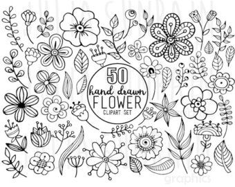 Doodle Clipart, Flower Doodle, Arte Doodle, 그림 낙서, Floral Doodle, Hand Drawn Flowers, Bullet Journal Doodles, Flower Doodles, Flower Clipart