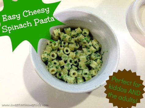 Pasta For Toddlers, Spinach Pasta Recipe, Recipes For Toddlers, Spinach Pasta Recipes, Cheesy Spinach, Baby Led Weaning Recipes, Weaning Recipes, Healthy Toddler Meals, Green Veggies