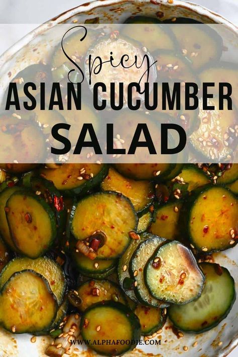 A refreshing and simple Asian cucumber salad made up of marinated cucumbers in a simple, yet flavor-packed, vinegar, soy, and sesame oil dressing! Asian Marinated Cucumbers, Marinated Cucumbers Asian, Cucumber Salad Dressing, Cucumber Salad Vinegar, Asian Marinade, Light Side Dishes, Marinated Cucumbers, Salmon Soy Sauce, Garlic Marinade