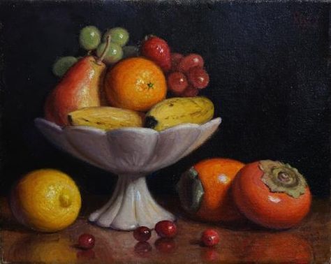 Daily Paintworks - "Mixed Fruit Bowl" - Original Fine Art for Sale - © Debra Becks Cooper Mixed Fruit Bowl, Fruit Bowl Painting, Fruit Bowl Drawing, Fruit Bowl Art, Still Life Food Photography, Fruit Logo Design Ideas, Bowl Painting, Fruit Logo Design, Dressing For Fruit Salad