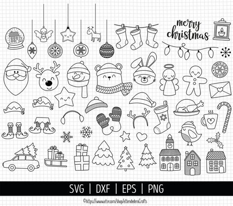 Easy Christmas Drawings, Doodle Christmas, Hand Drawn Christmas, Arte Doodle, Christmas Doodles, Svg Kids, Magic Cards, Merry Christmas Santa, Kids Cartoon