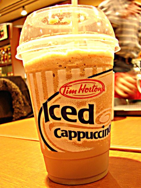 Tim Hortons Iced Cappuccino Recipe Tim Hortons Ice Cap Recipe, Tim Hortons Chili, Tim Hortons Chili Recipe, Ice Cap Recipe, Iced Capp Recipe, Original Chili Recipe, Iced Cappuccino Recipe, Random Desserts, Caramel Iced Coffee Recipe