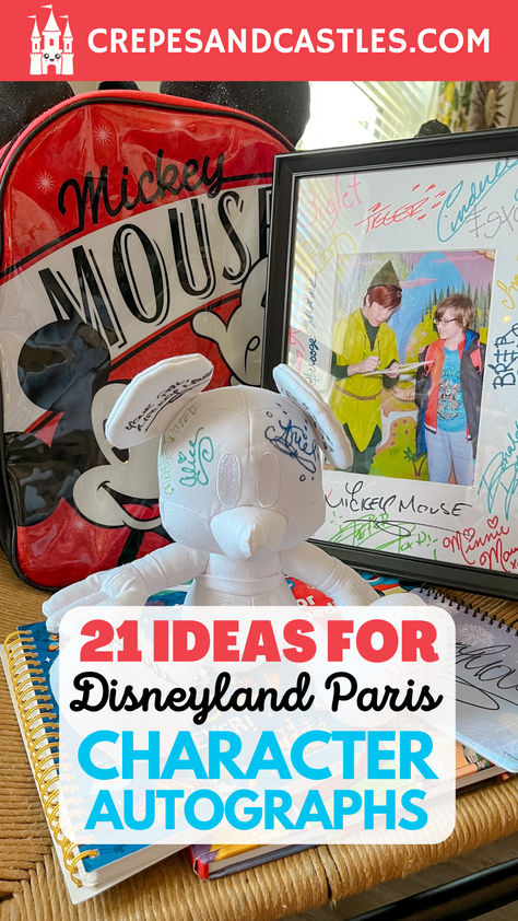 From DIY autograph books to Disney backpacks and even PET accessories, here are 21 ideas for Disney character autographs. Take this with you for epic memories of your Disneyland Paris character meets. Tap to read now... Things To Get Signed At Disney, Disney Characters Signatures Ideas, Disney Signatures Ideas, Disney Character Signing Ideas, Disney Signature Book, Autograph Ideas For Disney, Disney Autograph Book Alternatives, Disney World Signature Ideas, Character Autograph Ideas