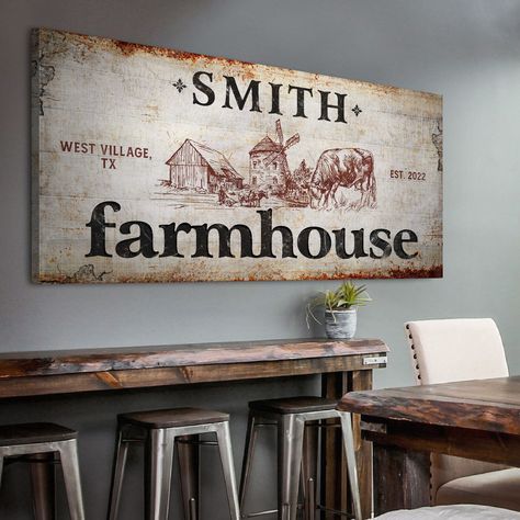 Farm Wall Decor, Farm Wall Art, Modern Farmhouse Wall Decor, Ranch Sign, Barn Signs, Rustic Bedroom Decor, Modern Vintage Decor, Farm Signs, Family Name Signs