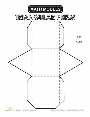 Worksheets: Triangular Prism Mathematics Art, Math Models, Geometry High School, Triangular Prism, Geometry Worksheets, Printable Shapes, Summer Math, Math Projects, Alphabet Flashcards