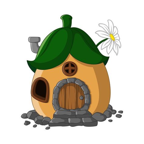 House Cartoon Drawing, Small House Cartoon, Small House Drawing, Cartoon Houses, 60s House, Vector House, Cartoon Building, Fairytale Creatures, Premium Vector Cartoon