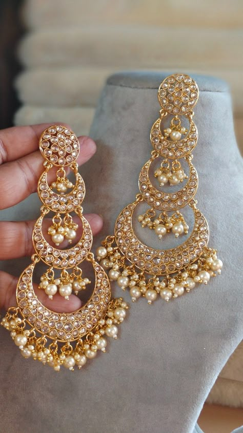 Very Long Kundan Earrings Comes On Shoulder | Fashion Earrings | Wedding gift | Bridal Earring | Anniversary gift | Gold Plated long Earring Traditional Jewelry Gold, Long Earrings Indian, Desi Jewelry, Wedding Jewellery Designs, Dope Jewelry Accessories, Bridal Earring, Long Earring, Polki Earrings, Fancy Jewellery Designs