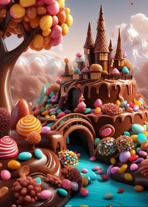 Candy Shop Aesthetic, Halloween Candyland, Chocolate Castle, Candy City, Birthday Chair, Candy World, Chocolate Bar Design, Chocolate Fantasy, Candy Castle