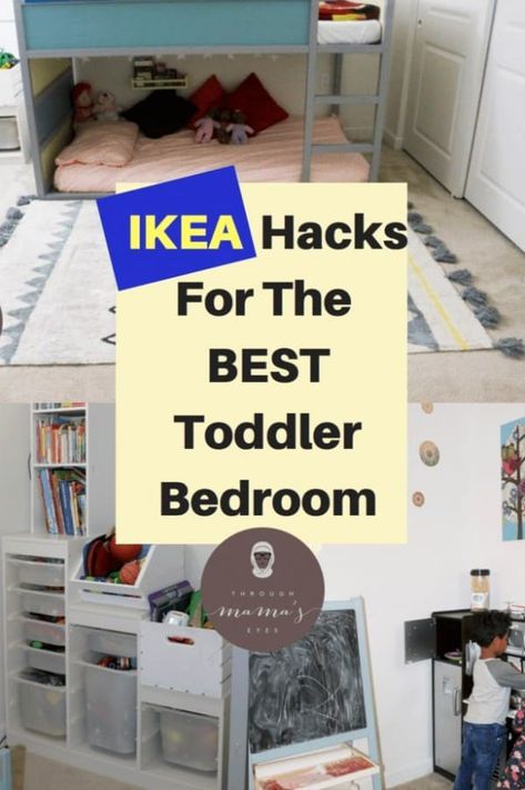 Toddler Bedroom Makeover, Small Toddler Bedroom, Ikea Hack Kids, Kids Clothes Storage, Small Closet Organization Bedroom, Ikea Toy Storage, Ikea Toys, Baby Clothes Storage, Hacks Ikea